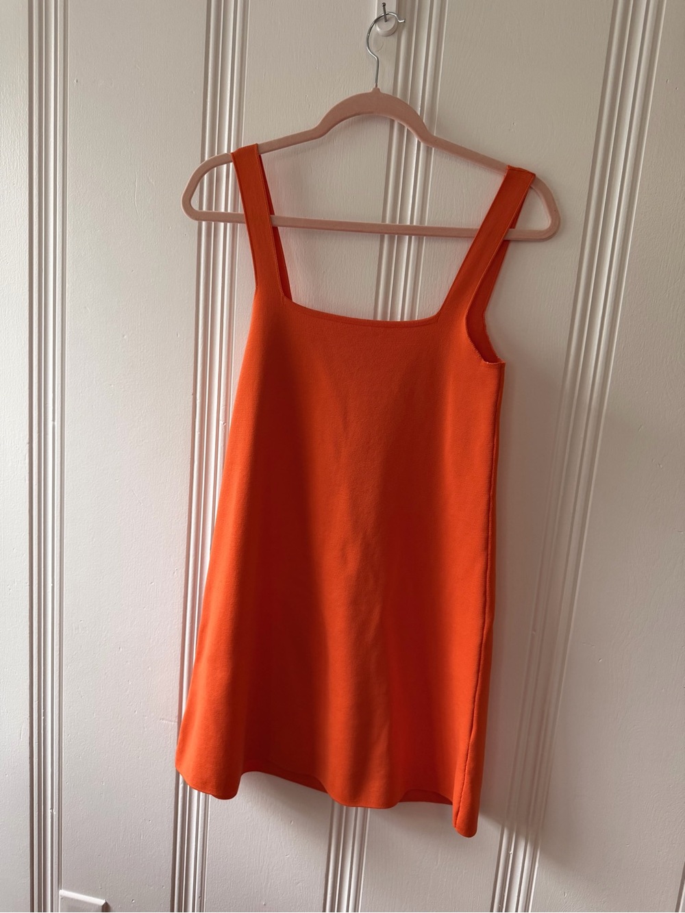 Zara Orange Square-Neck Tank Dress